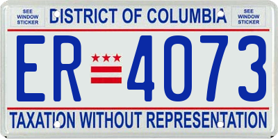 DC license plate ER4073
