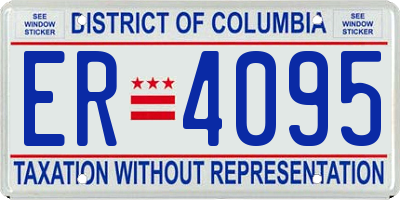 DC license plate ER4095