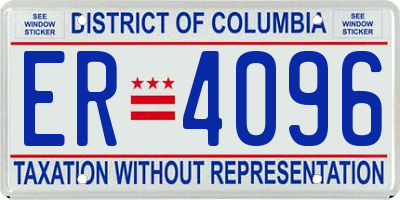 DC license plate ER4096