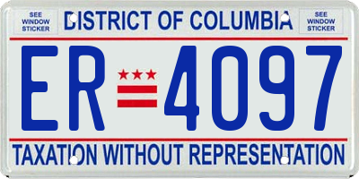 DC license plate ER4097
