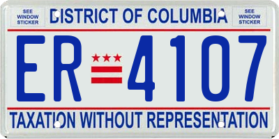DC license plate ER4107