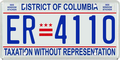 DC license plate ER4110