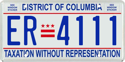 DC license plate ER4111
