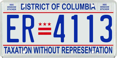 DC license plate ER4113