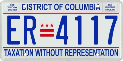 DC license plate ER4117