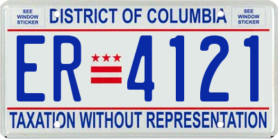 DC license plate ER4121
