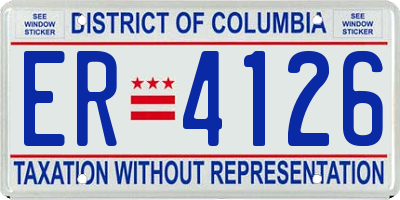 DC license plate ER4126
