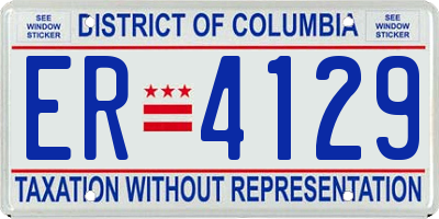 DC license plate ER4129