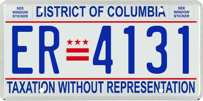 DC license plate ER4131