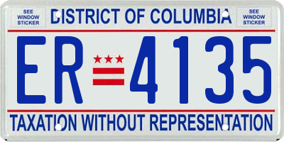 DC license plate ER4135