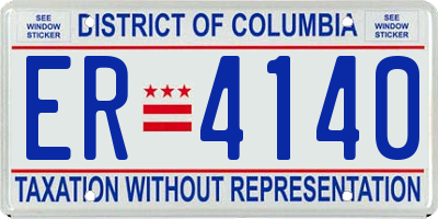 DC license plate ER4140