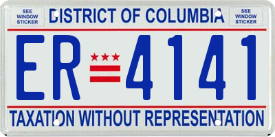 DC license plate ER4141