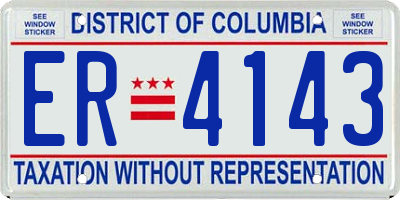DC license plate ER4143
