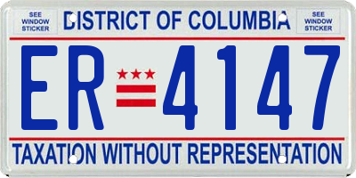 DC license plate ER4147