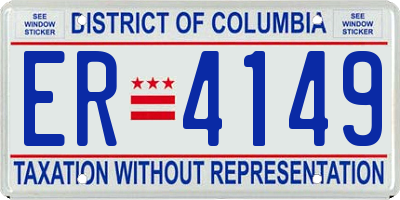 DC license plate ER4149