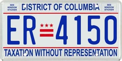 DC license plate ER4150