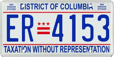 DC license plate ER4153