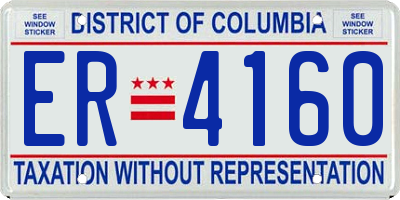 DC license plate ER4160