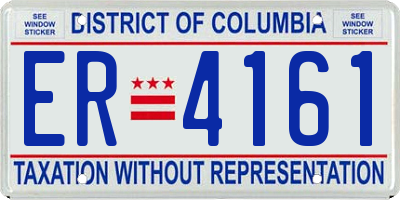 DC license plate ER4161