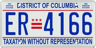 DC license plate ER4166