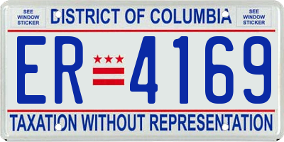 DC license plate ER4169
