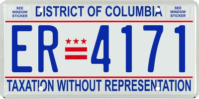 DC license plate ER4171