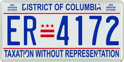 DC license plate ER4172