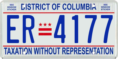 DC license plate ER4177