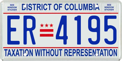 DC license plate ER4195