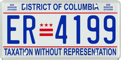 DC license plate ER4199