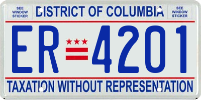 DC license plate ER4201