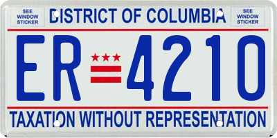 DC license plate ER4210