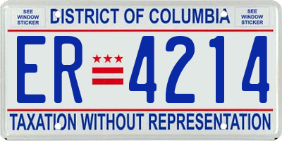 DC license plate ER4214