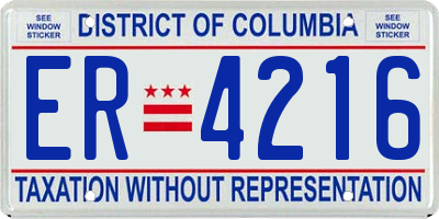 DC license plate ER4216