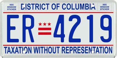DC license plate ER4219