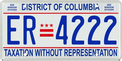 DC license plate ER4222