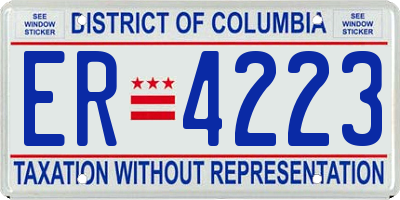 DC license plate ER4223