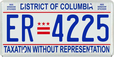 DC license plate ER4225