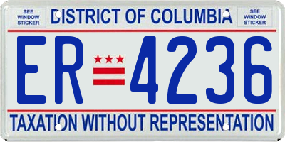 DC license plate ER4236
