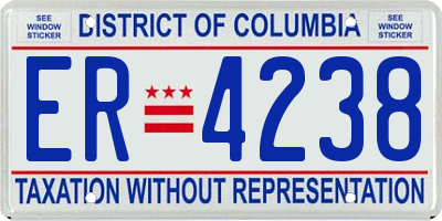 DC license plate ER4238