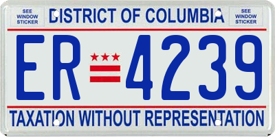 DC license plate ER4239