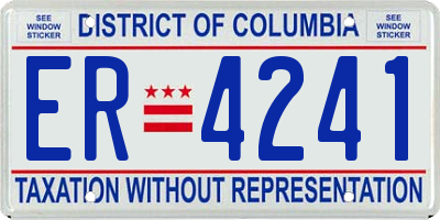 DC license plate ER4241