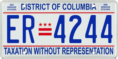 DC license plate ER4244