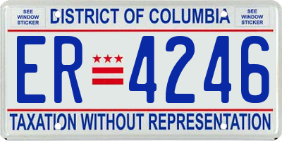 DC license plate ER4246