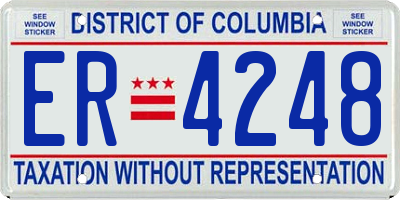 DC license plate ER4248