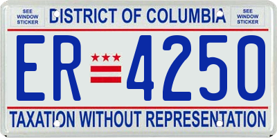 DC license plate ER4250