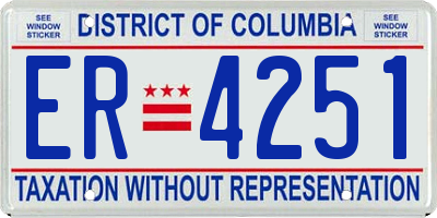 DC license plate ER4251