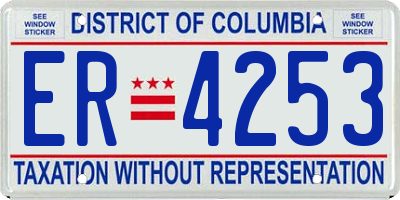 DC license plate ER4253