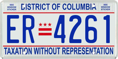 DC license plate ER4261