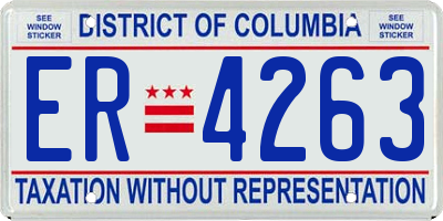 DC license plate ER4263
